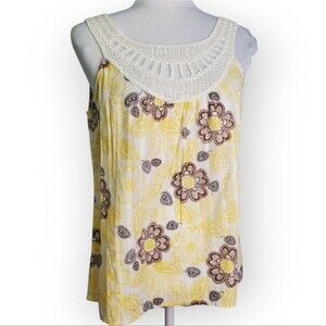 Vintage Loft Y2K Crochet Floral Tank Medium Petite
